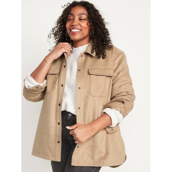 Old Navy Jackets & Blazers - Old Navy Tan Button Up Shacket